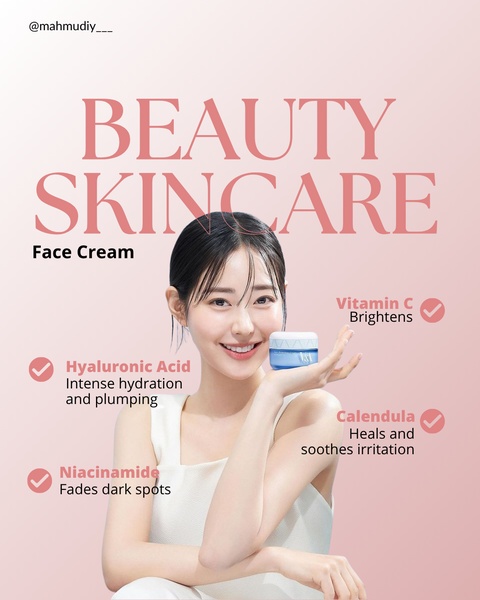 face cream, facial moisturizer, skincare cream, anti-aging cream, hydrating cream, beauty cream, skin cream, product launch, brand awareness, minimalist, fresh, trustworthy, pink, neutral