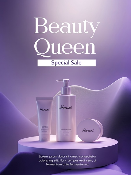skincare products, beauty products, face cream, moisturizer, cosmetics, skincare set, beauty care, sale promotion, minimalist, luxurious, purple