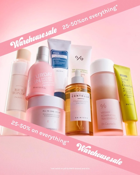 skincare, face cream, serum, toner, cleanser, beauty products, cosmetics, sale promotion, minimalist, fresh, playful, pink, pastel