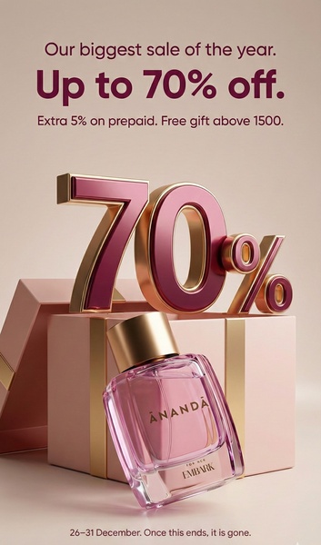 perfume, fragrance, eau de parfum, scent, cologne, body spray, sale promotion, minimalist, luxurious, pink, gold, year end sale