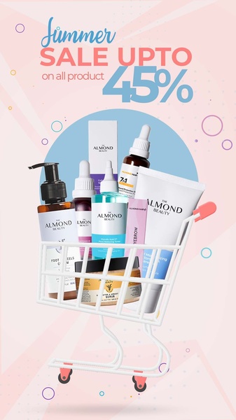 skincare products, beauty products, face serums, skincare set, cosmetics, beauty skincare, facial products, sale promotion, minimalist, playful, fresh, pink, blue, pastel, summer sale
