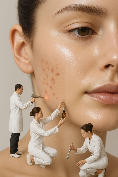 skincare treatment, facial serum, beauty treatment, skin care, cosmetic treatment, anti-aging serum, face treatment, brand awareness, minimalist, trustworthy, fresh, neutral, brown