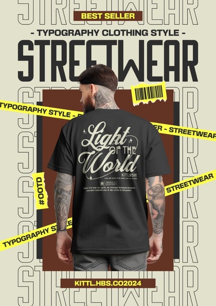 graphic tee, printed t-shirt, oversized t-shirt, streetwear shirt, typography t-shirt, graphic shirt, bestseller push, brand awareness, modern typography, lifestyle, bold, energetic, black, yellow, neutral