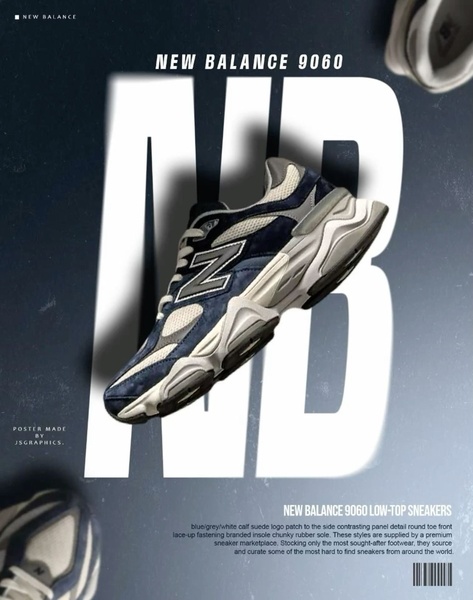 A high-impact product-centric sneaker advertisement using massive bold typography as a backdrop to frame the footwear silhouette.