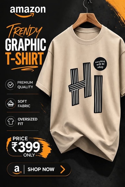 graphic tee, graphic t-shirt, oversized t-shirt, printed tee, oversized tee, casual shirt, product launch, sale promotion, modern typography, minimalist, bold, energetic, black, orange, neutral