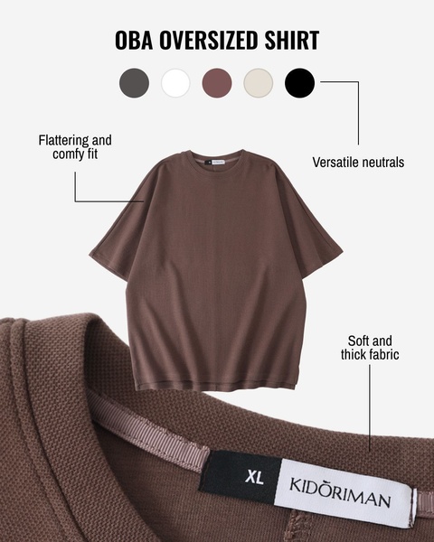 oversized t-shirt, oversized tee, crew neck shirt, basic t-shirt, cotton shirt, drop shoulder tee, new arrival, product launch, minimalist, calm, trustworthy, brown, neutral
