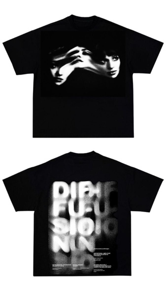 graphic tee, printed t-shirt, oversized t-shirt, graphic shirt, streetwear tee, black t-shirt, new arrival, product launch, editorial, modern typography, bold, luxurious, black, neutral