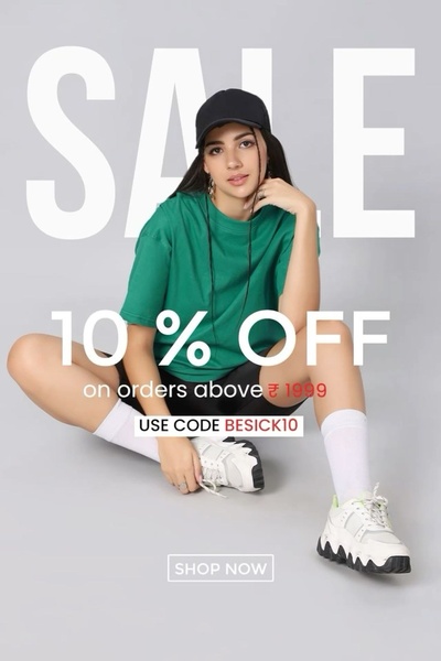 casual t-shirt, oversized tee, crew neck shirt, graphic tee, basic top, cotton shirt, sale promotion, limited time deal, modern typography, lifestyle, bold, energetic, neutral, green, black