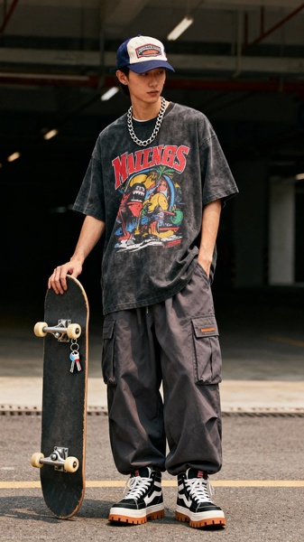 graphic t-shirt, oversized tee, vintage wash shirt, streetwear top, short sleeve shirt, new arrival, lifestyle, energetic, neutral