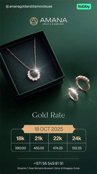 A high-conversion 9:16 vertical graphic displaying daily gold prices for different karats alongside elegant product imagery.