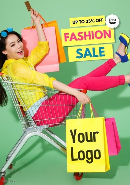 fashion sale, clothing sale, apparel discount, seasonal sale, shopping event, retail sale promotion, sale promotion, limited time deal, lifestyle, modern typography, energetic, playful, green, yellow, pink