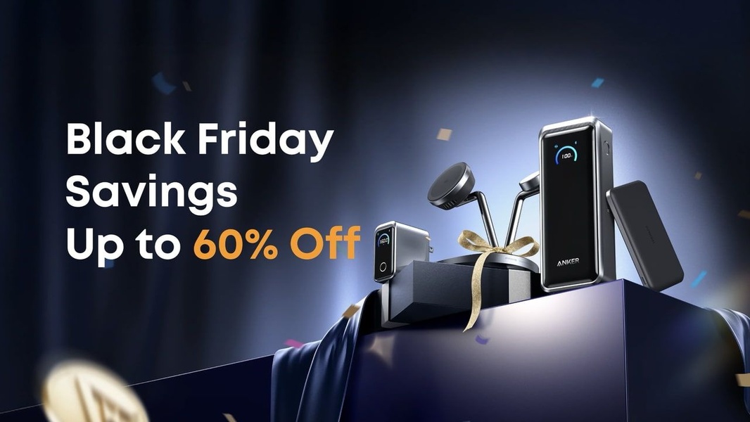 A high-end, studio-style product arrangement featuring portable chargers with a celebratory, premium aesthetic suitable for seasonal sales events.