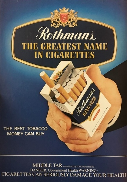 A high-contrast print style ad featuring a hand holding a pack of cigarettes with a bold, authority-driven headline about product superiority.