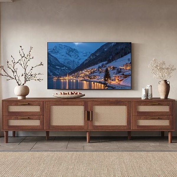 Rattan Media Console Lifestyle Ad