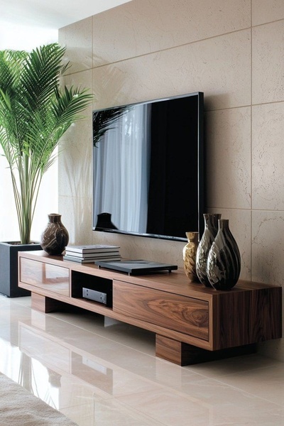 Modern Minimalist TV Console Staging