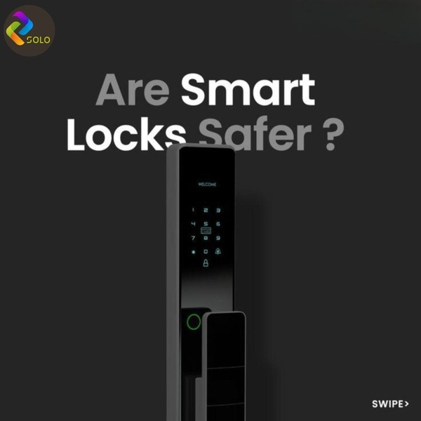 A high-contrast, minimalist graphic that uses a direct rhetorical question to challenge consumer perceptions about smart home security.