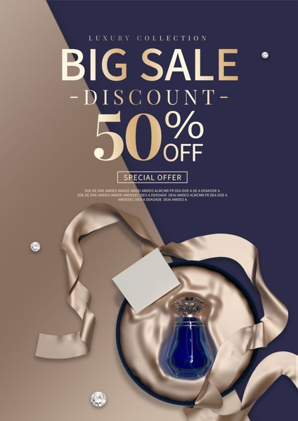 perfume, fragrance, cologne, eau de parfum, luxury perfume, scent bottle, sale promotion, limited time deal, editorial, flat lay, luxurious, bold, blue, gold, neutral