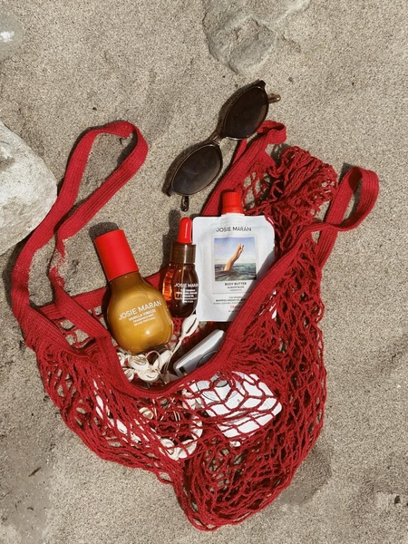 body butter, argan oil, fragrance mist, skincare set, body lotion, new arrival, flat lay, outdoor, fresh, calm, red, neutral, summer sale