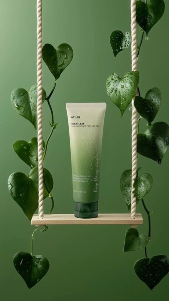 peeling gel, exfoliating gel, facial exfoliant, skincare product, face wash, brand awareness, minimalist, calm, fresh, green
