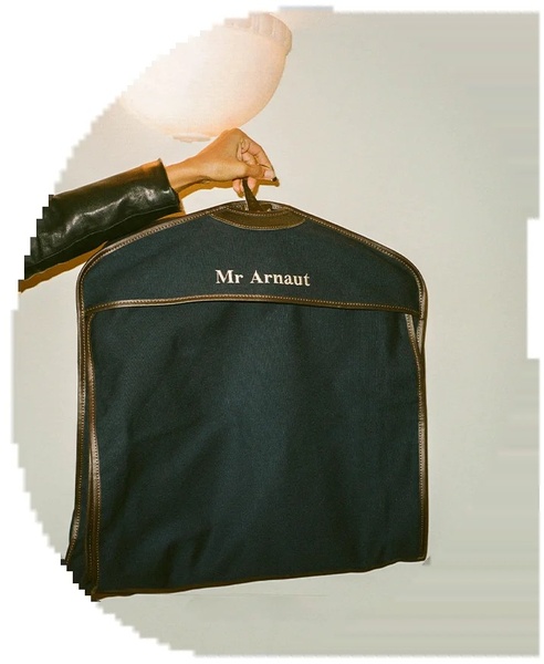 garment bag, suit bag, travel garment cover, suit carrier, clothing cover, brand awareness, lifestyle, luxurious, calm, neutral, brown