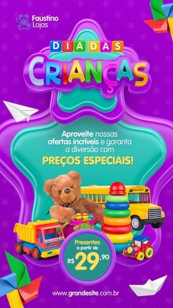 A vibrant 9:16 mobile ad creative promoting a children's toy sale with a prominent price-start hook and playful, multi-colored graphic elements.