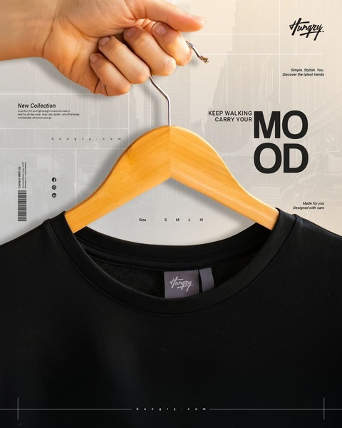 t-shirt, crew neck tee, graphic tee, plain t-shirt, basic tee, short sleeve shirt, new arrival, brand awareness, editorial, modern typography, bold, trustworthy, black, neutral, brown