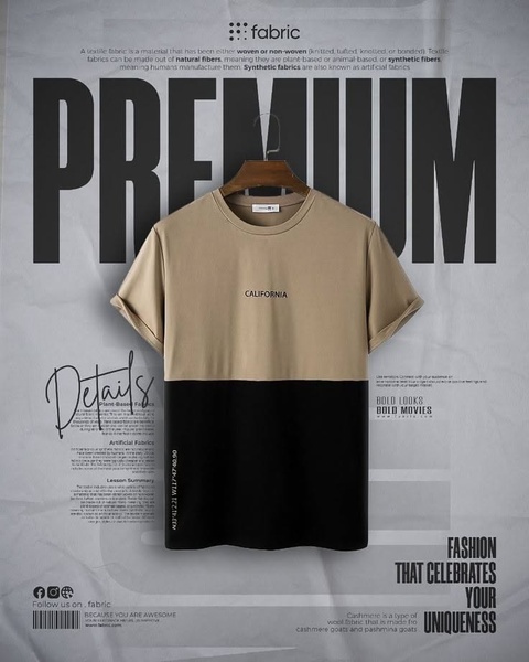 t-shirt, graphic tee, crew neck shirt, short sleeve shirt, casual shirt, brand awareness, product launch, modern typography, editorial, bold, trustworthy, neutral, black, brown
