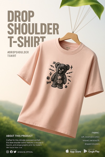 graphic tee, drop shoulder t-shirt, oversized t-shirt, printed t-shirt, graphic shirt, crew neck tee, new arrival, product launch, minimalist, editorial, fresh, calm, pink, neutral, green