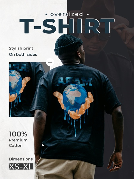 oversized t-shirt, graphic tee, printed t-shirt, drop shoulder tee, oversized shirt, graphic shirt, new arrival, product launch, lifestyle, modern typography, bold, energetic, black, neutral, blue