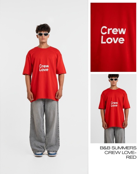 graphic tee, oversized t-shirt, printed t-shirt, crew neck tee, statement t-shirt, drop shoulder tee, new arrival, product launch, minimalist, editorial, bold, energetic, red, neutral, summer sale