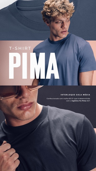 t-shirt, crew neck tee, cotton t-shirt, basic tee, short sleeve shirt, crewneck top, product launch, brand awareness, editorial, modern typography, bold, luxurious, blue, neutral, pink