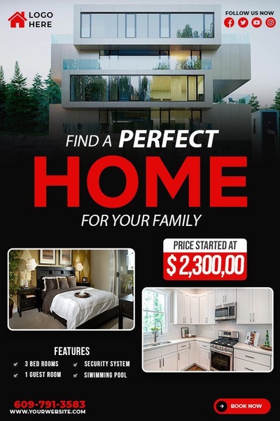 Modern Luxury Villa Listing Ad