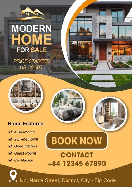 Modern Home For Sale Flyer