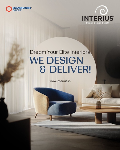 A sophisticated, minimalist ad creative featuring a premium armchair in a sunlit room, emphasizing aspirational interior design services.