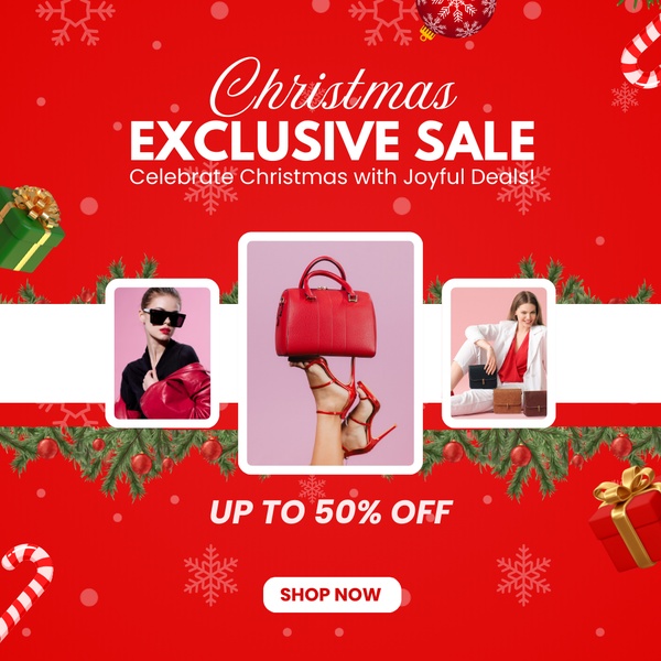 Christmas Exclusive Sale Handbag Ad