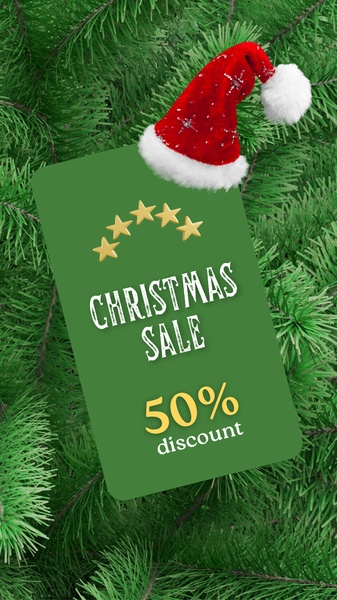 Christmas Sale 50% Discount Tag