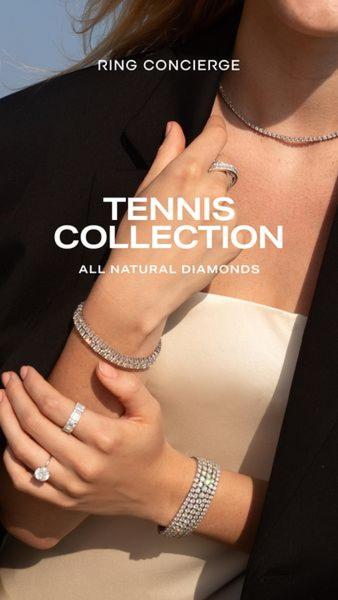 A close-up, high-end shot showcasing several diamond-studded bracelets and rings, highlighting an elegant, sophisticated aesthetic.
