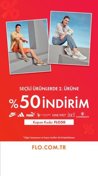 A vertical 9:16 sales ad featuring models wearing sneakers with a prominent coupon code overlay and multi-brand logo display.