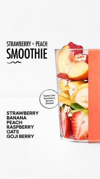 A high-clarity 9:16 vertical image displaying fresh ingredients layered in a glass, highlighting the smoothie's natural composition.