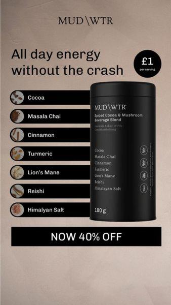 A clean, minimalist 9:16 layout showcasing a product container alongside a bulleted list of key ingredients and a clear value proposition.