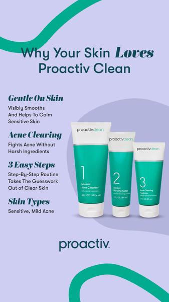 acne cleanser, skincare set, face wash, acne treatment, skincare routine, facial cleanser, skin care products, product launch, brand awareness, minimalist, modern typography, calm, fresh, purple, green