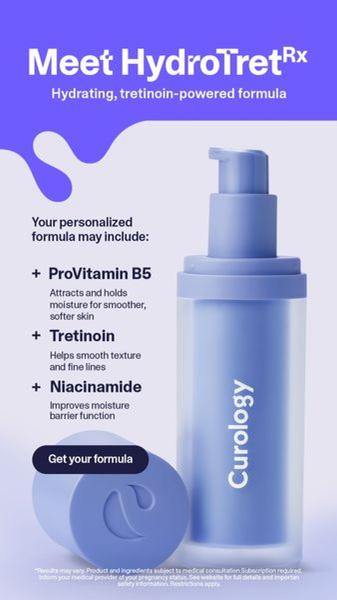 skincare serum, face serum, hydrating serum, anti-aging serum, tretinoin serum, niacinamide serum, vitamin serum, product launch, brand awareness, minimalist, modern typography, trustworthy, fresh, purple, blue