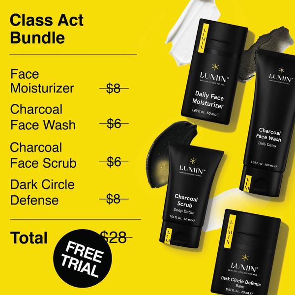 skincare set, face care bundle, men's skincare, facial care kit, skincare products, bundle offer, flat lay, energetic, yellow, black