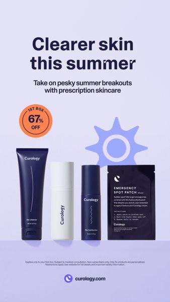 skincare products, face care, acne treatment, skin treatment, facial products, skincare set, prescription skincare, sale promotion, minimalist, fresh, calm, pastel, purple, summer sale