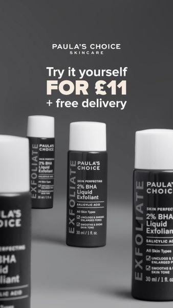 liquid exfoliant, bha exfoliant, skin exfoliant, facial exfoliant, chemical exfoliant, skincare treatment, pore treatment, daily deal, free shipping, minimalist, trustworthy, neutral, black