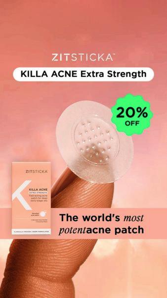 acne patch, pimple patch, blemish patch, spot treatment, acne sticker, hydrocolloid patch, skincare patch, sale promotion, minimalist, warm, trustworthy, orange, green