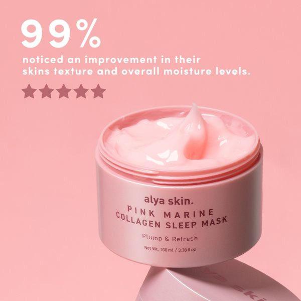 face mask, sleep mask, skincare mask, collagen mask, overnight mask, facial treatment, skin care, social proof, minimalist, trustworthy, warm, pink