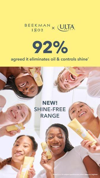 skincare, face cream, beauty product, cosmetics, skin treatment, facial care, shine control, new arrival, social proof, lifestyle, playful, warm, yellow, neutral