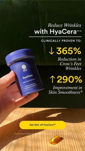 skincare supplement, beauty supplement, collagen supplement, anti-aging supplement, skin care capsules, beauty vitamins, wrinkle supplement, sale promotion, social proof, lifestyle, trustworthy, luxurious, blue, yellow, green