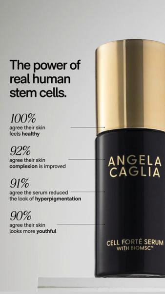 face serum, facial serum, skin serum, anti-aging serum, skincare serum, beauty serum, stem cell serum, product launch, social proof, minimalist, luxurious, trustworthy, neutral, gold